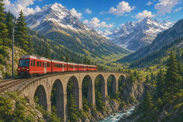Rhaetian Railway in the Albula / Bernina Landscapesのイメージ画像