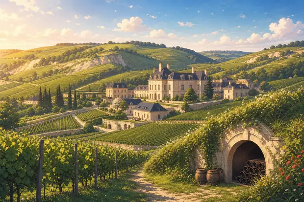 Champagne Hillsides, Houses and Cellarsのイメージ画像