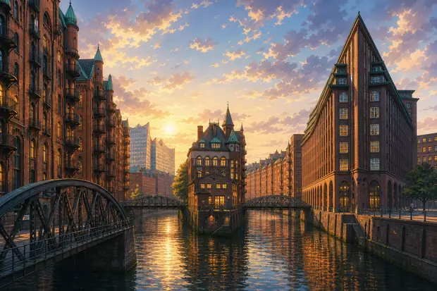 Speicherstadt and Kontorhaus District with Chilehausのイメージ画像
