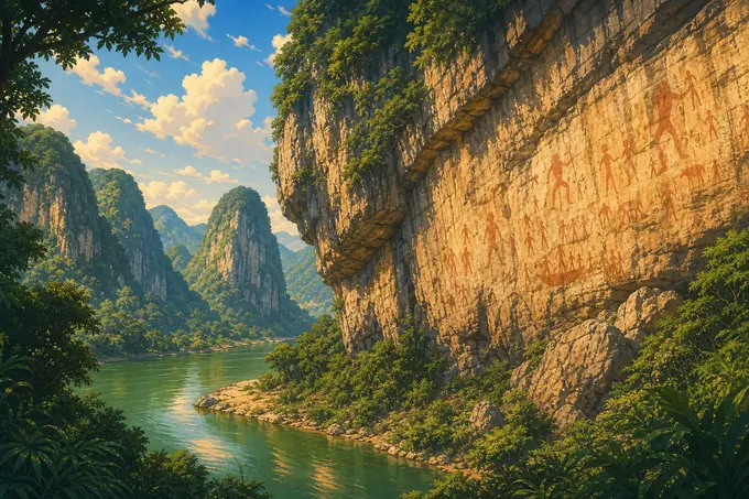 Zuojiang Huashan Rock Art Cultural Landscapeのイメージ画像