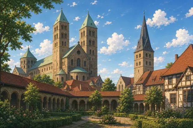 St Mary's Cathedral and St Michael's Church at Hildesheimのイメージ画像