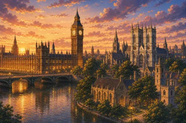 Palace of Westminster and Westminster Abbey including Saint Margaret’s Churchのイメージ画像