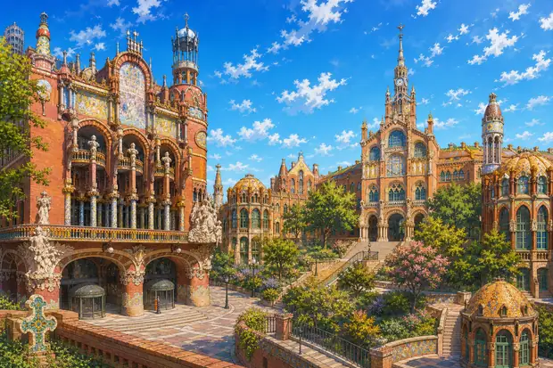 Palau de la Música Catalana and Hospital de Sant Pau, Barcelonaのイメージ画像